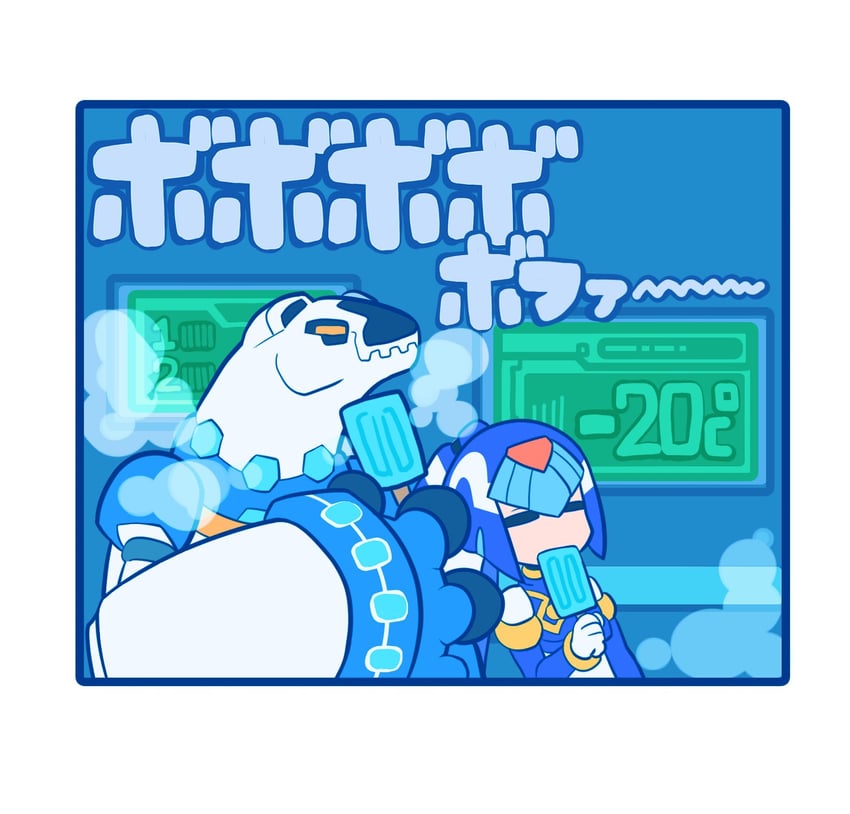 fairy leviathan and poler kamrous (mega man and 2 more) drawn by omeehayo