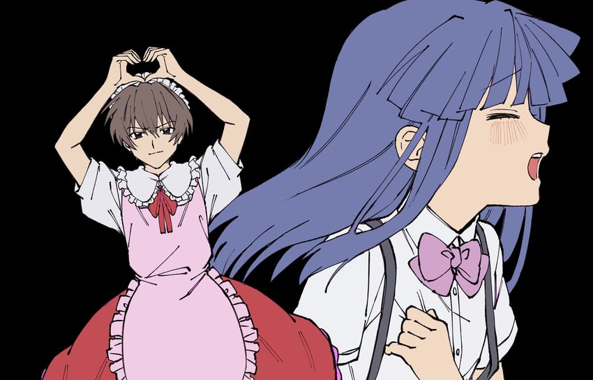 furude rika and maebara keiichi (higurashi no naku koro ni) drawn by nishino_(fetv8484)