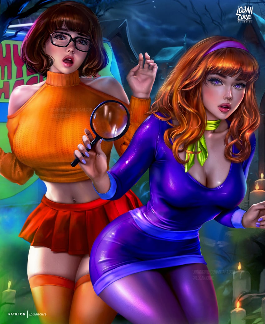 velma dinkley and daphne blake (scooby-doo) drawn by logan_cure