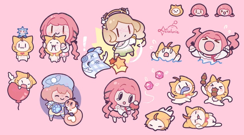 nikki, momo, perfect start, bye-bye dust, starlet burst, and 3 more (nikki and 1 more) drawn by licialurie