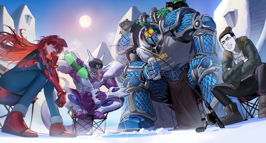 souryuu asuka langley, adeptus astartes, chaos space marine, cooler, chudjak, and 2 more (neon genesis evangelion and 4 more) drawn by kamitoge_supino