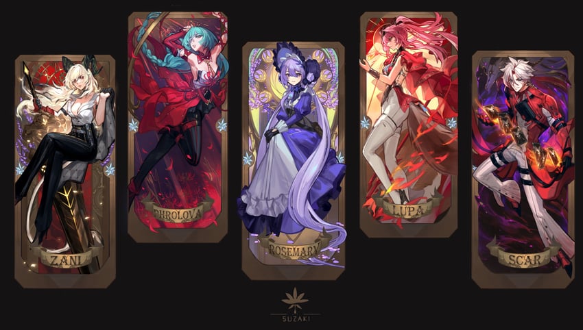 zani, lupa, scar, phrolova, and rosemary (wuthering waves) drawn by steve_zheng