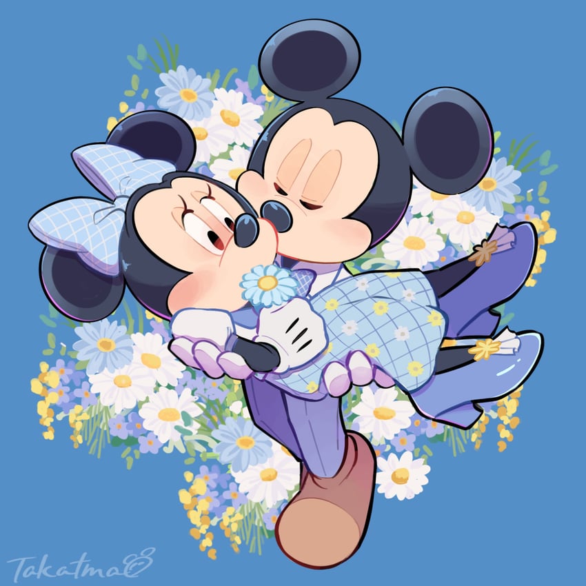 mickey mouse and minnie mouse (mickey mouse & friends) drawn by gamorangetana