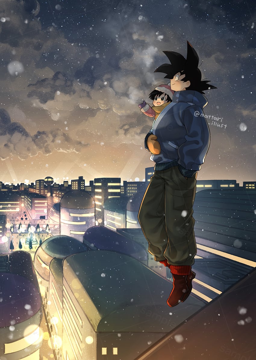 son goku and pan (dragon ball) drawn by mattari_illust
