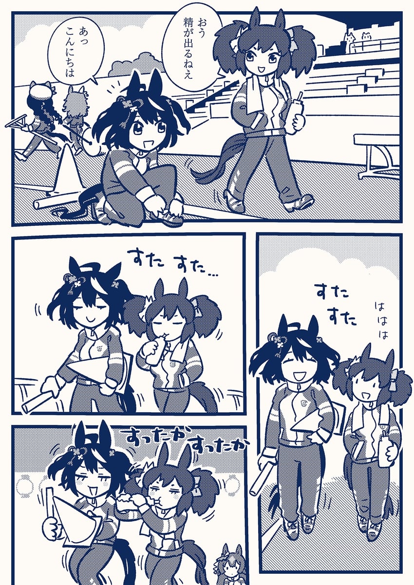 satono diamond, kitasan black, hokko tarumae, inari one, and wonder acute (umamusume) drawn by inada_roku