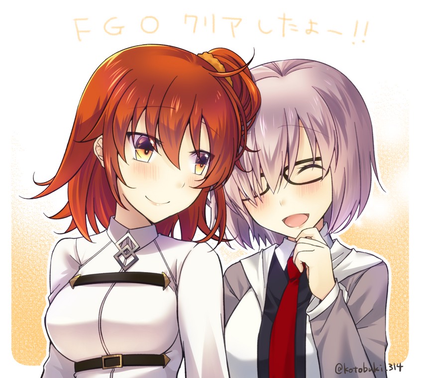 mash kyrielight and fujimaru ritsuka (fate and 1 more) drawn by kotobuki_(momoko_factory)
