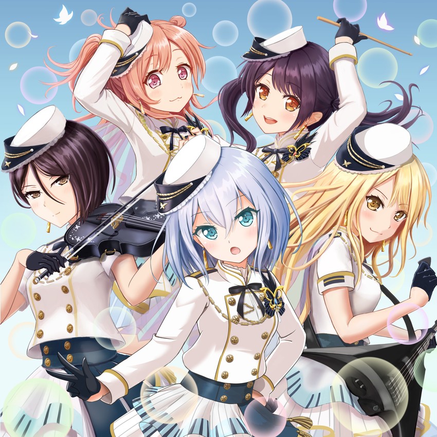 kurata mashiro, yashio rui, futaba tsukushi, hiromachi nanami, and kirigaya toko (bang dream!) drawn by lic_(licloud28)