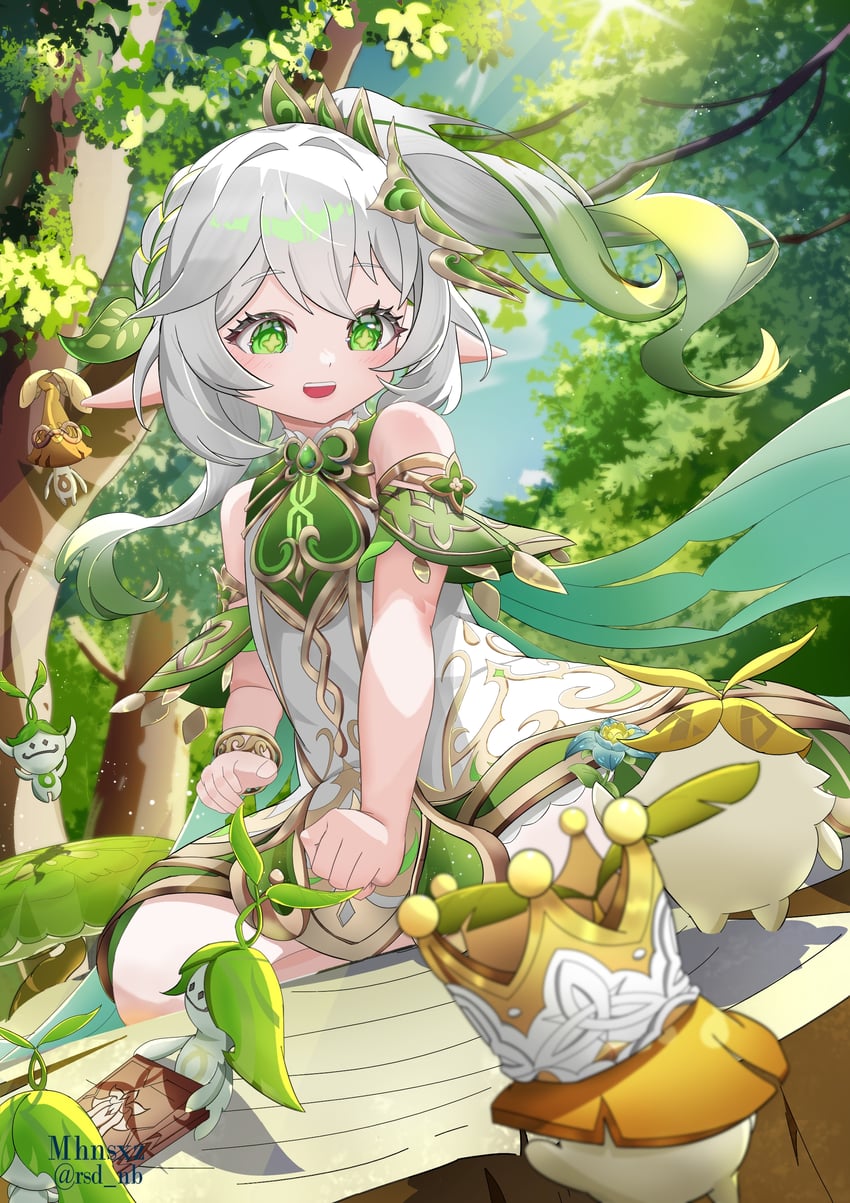 nahida, aranara, aragaru, and aragita (genshin impact) drawn by mhnsxz