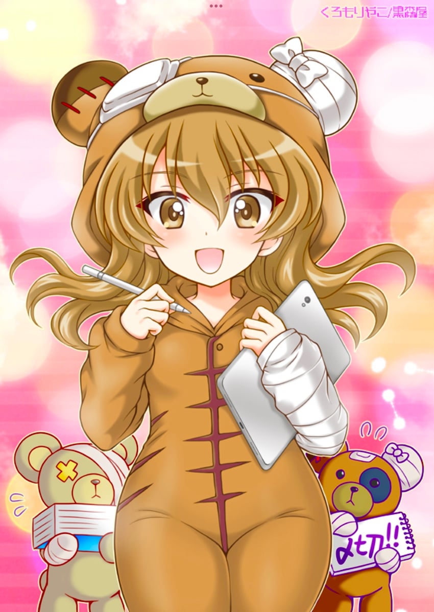shimada arisu and boko (girls und panzer) drawn by kuromori_yako