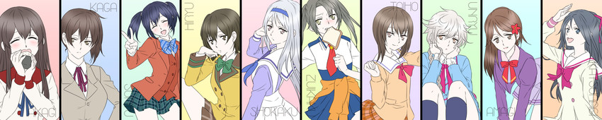 kaga, akagi, zuikaku, shoukaku, souryuu, and 13 more (kantai collection and 9 more) drawn by udon_(shiratama)
