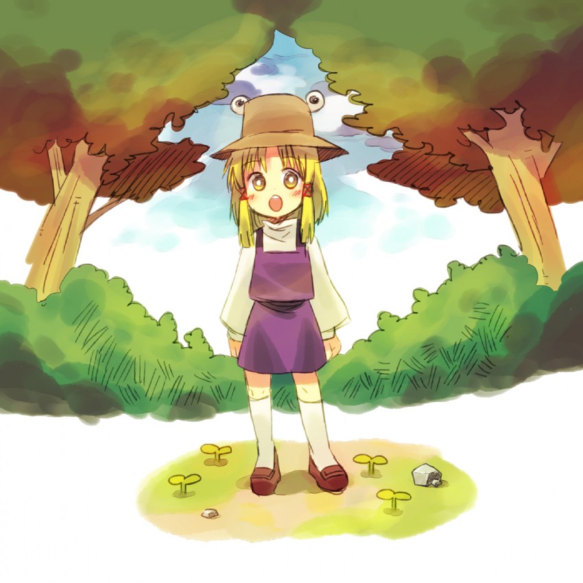 moriya suwako and pyonta (touhou) drawn by hachi_(8bit_canvas)