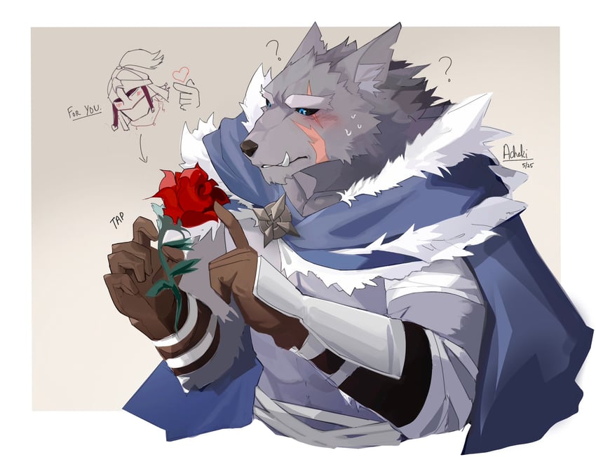 tarnished and blaidd the half-wolf (elden ring) drawn by acheki