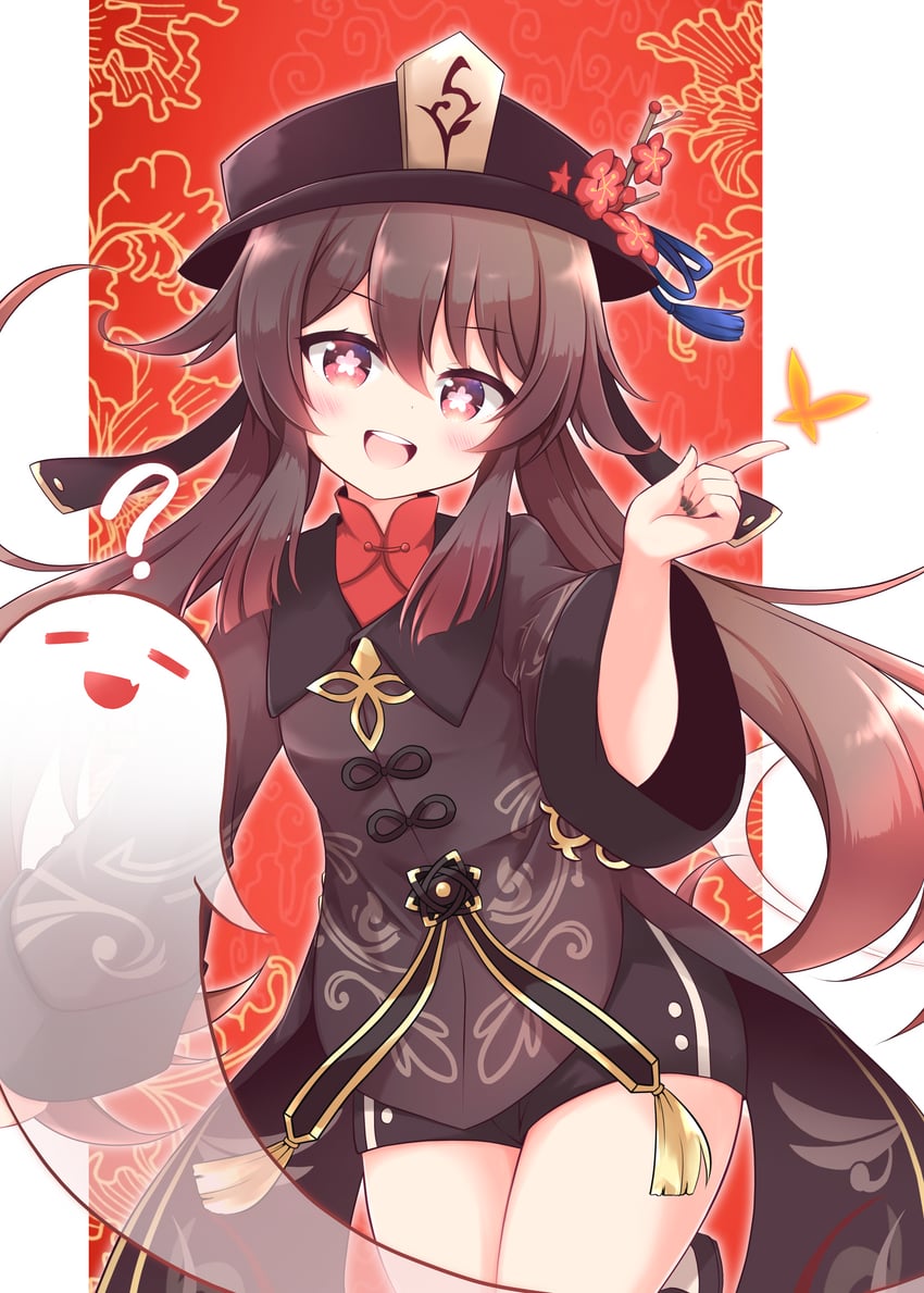 hu tao and boo tao (genshin impact) drawn by kashiwadokoro