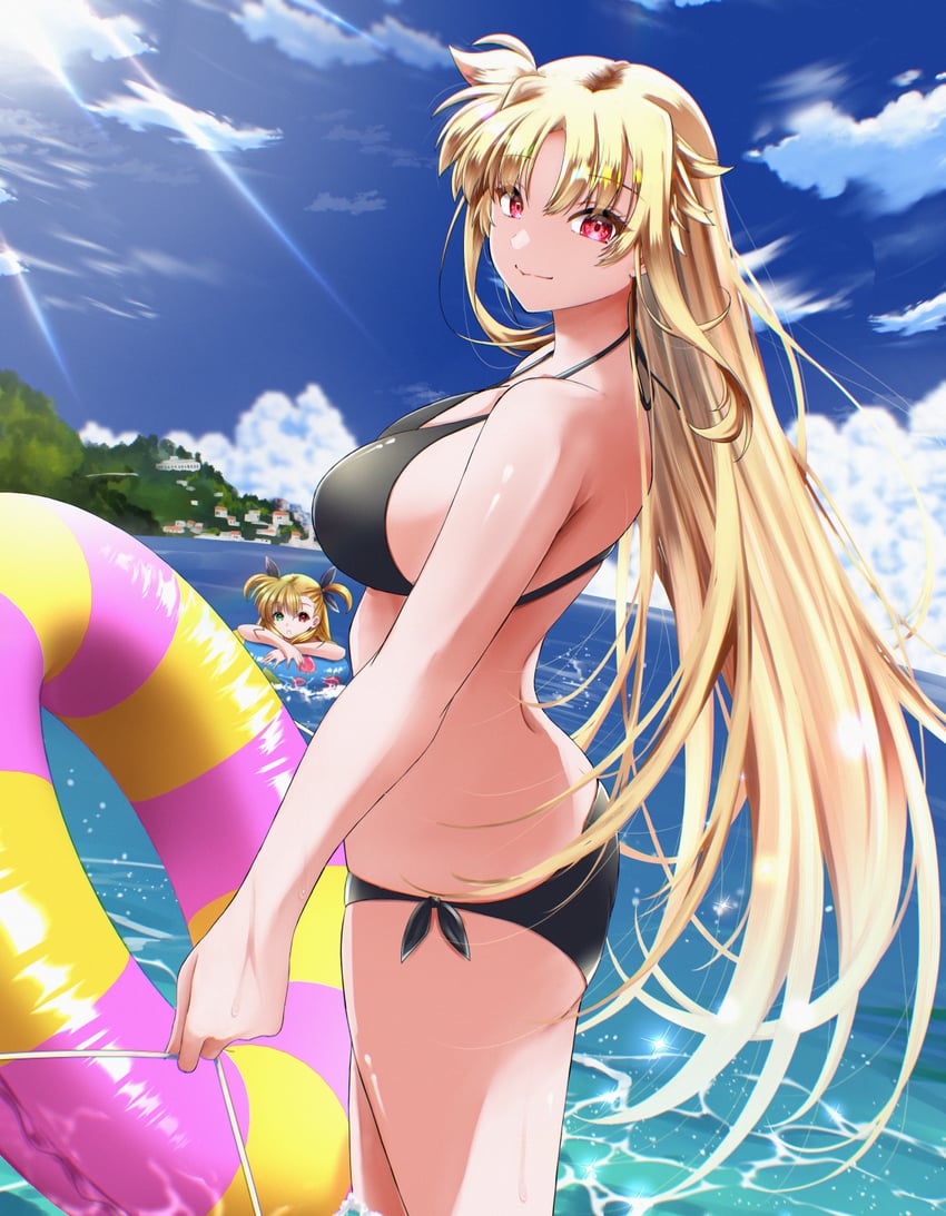 fate testarossa and vivio (lyrical nanoha and 1 more) drawn by sougetsu_izuki