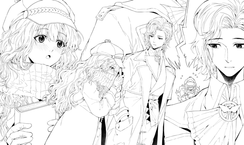 marcus and greta hofmann (reverse:1999) drawn by bai_wuya_bu_he_naicha_yo