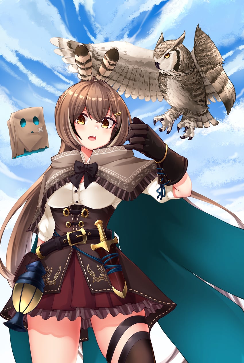 nanashi mumei and friend (hololive and 1 more) drawn by djloops