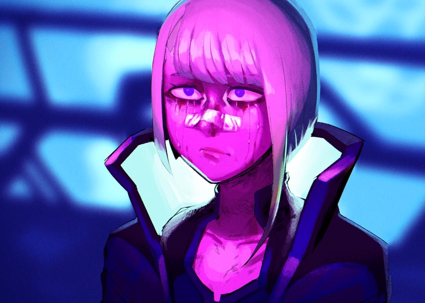 lucy and ryan gosling (cyberpunk and 3 more) drawn by krekkov