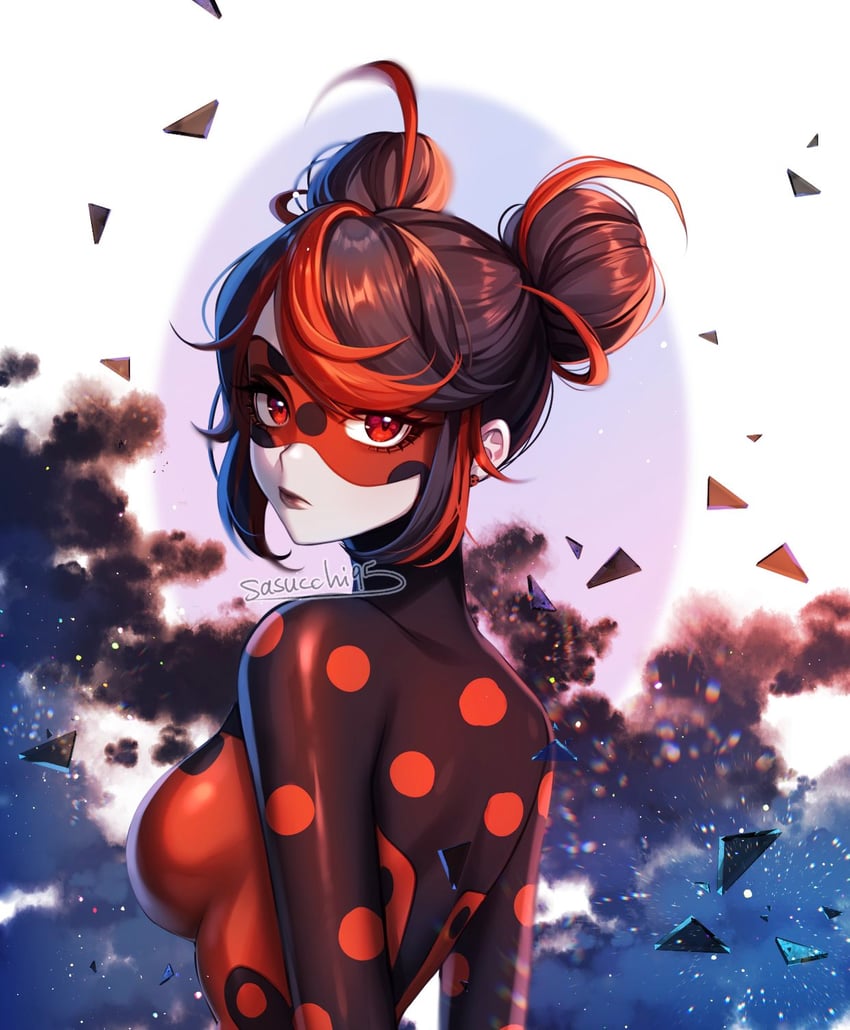 marinette dupain-cheng and shadybug (miraculous ladybug) drawn by sasucchi95