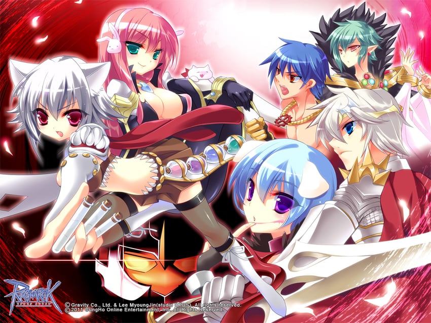 sorcerer, warlock, sura, rune knight, genetic, and 1 more (ragnarok online) drawn by yubiwa_no_master