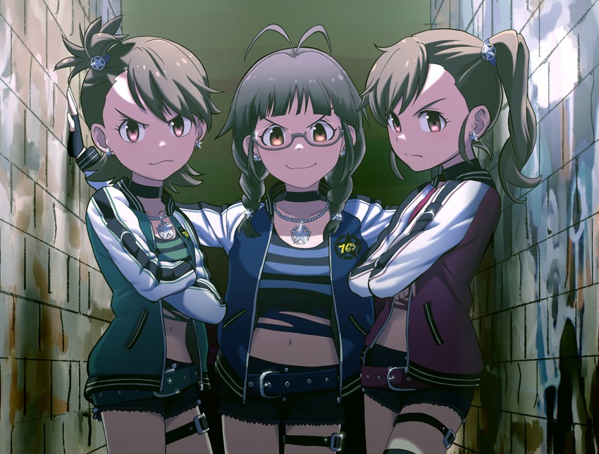 akizuki ritsuko, futami mami, and futami ami (idolmaster and 2 more) drawn by mappy_(minogue)