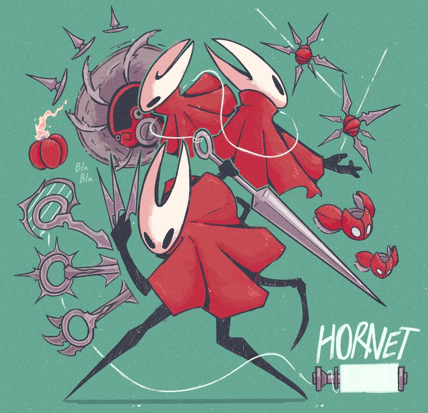 hornet (hollow knight and 1 more) drawn by blabuffet