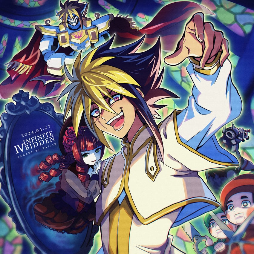 iv, gimmick puppet rouge doll, gimmick puppet fantasix machinix, and gimmick puppet little soldiers (yu-gi-oh! and 1 more) drawn by raijin-bh
