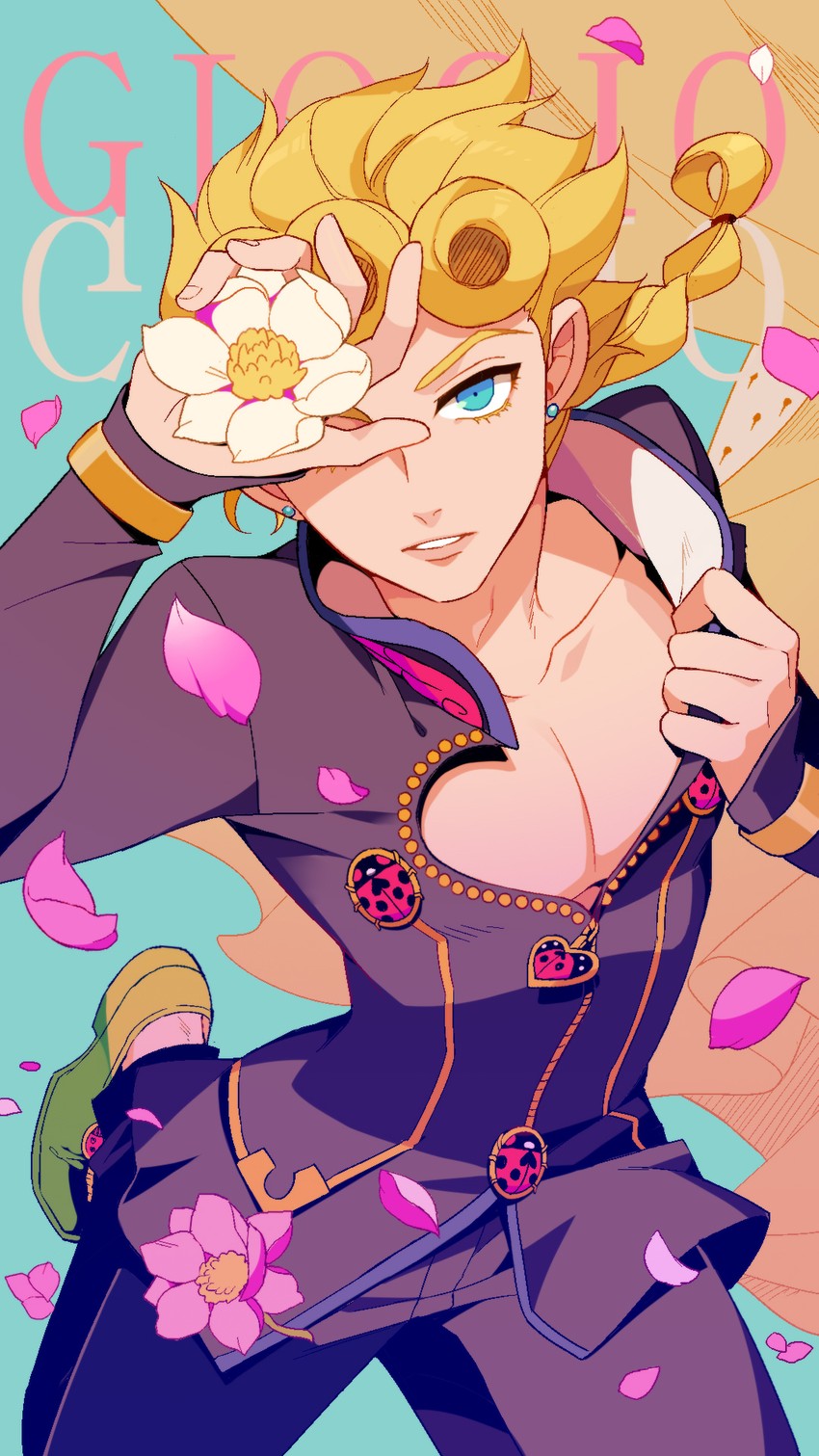 giorno giovanna (jojo no kimyou na bouken and 1 more) drawn by me_yoru