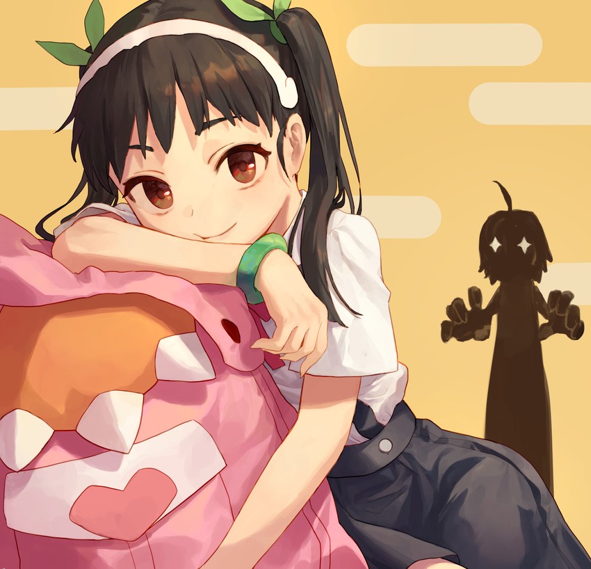hachikuji mayoi and araragi koyomi (monogatari) drawn by tesin_(7aehyun)