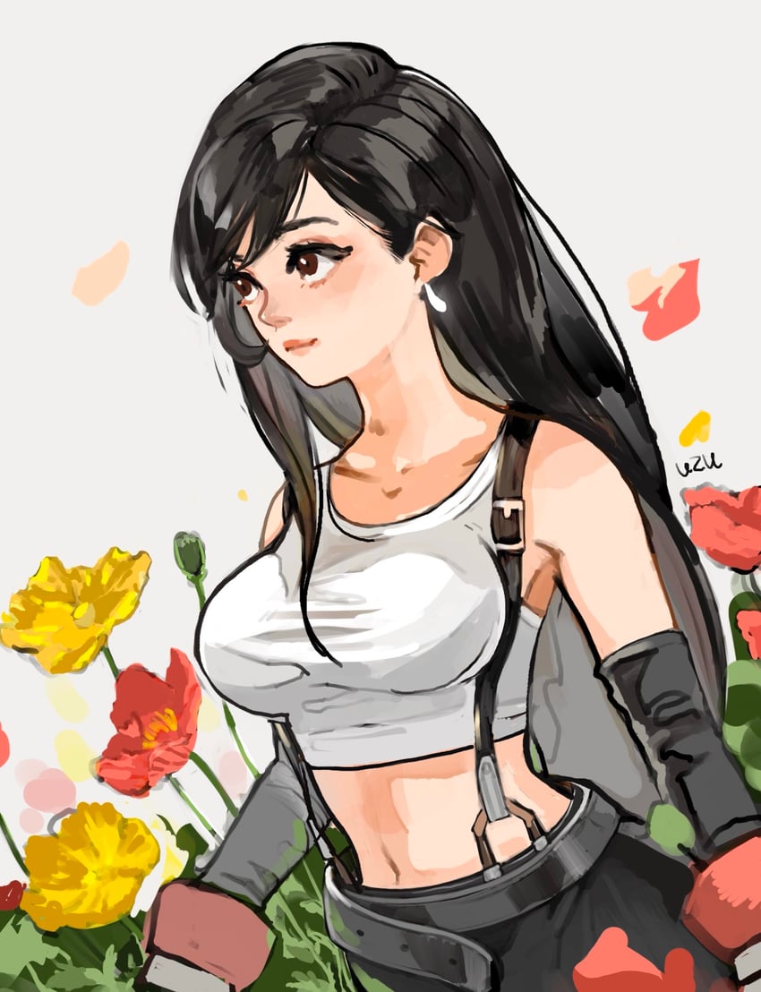 tifa lockhart (final fantasy and 1 more) drawn by uzutanco
