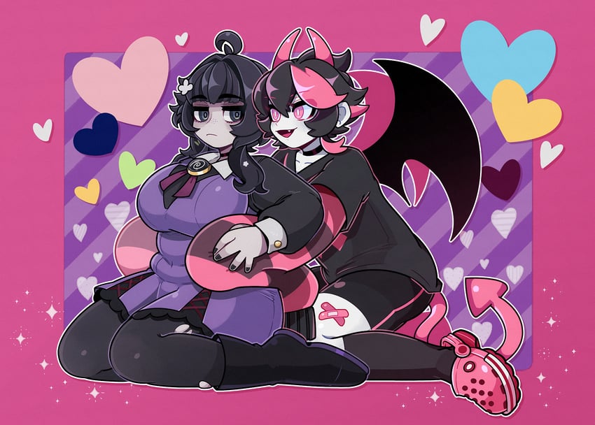 andouilles and kimberly (indie virtual youtuber) drawn by iccoco