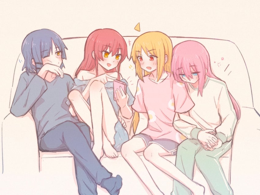 gotoh hitori, kita ikuyo, ijichi nijika, and yamada ryo (bocchi the rock!) drawn by yakaze_(yakaze1604)