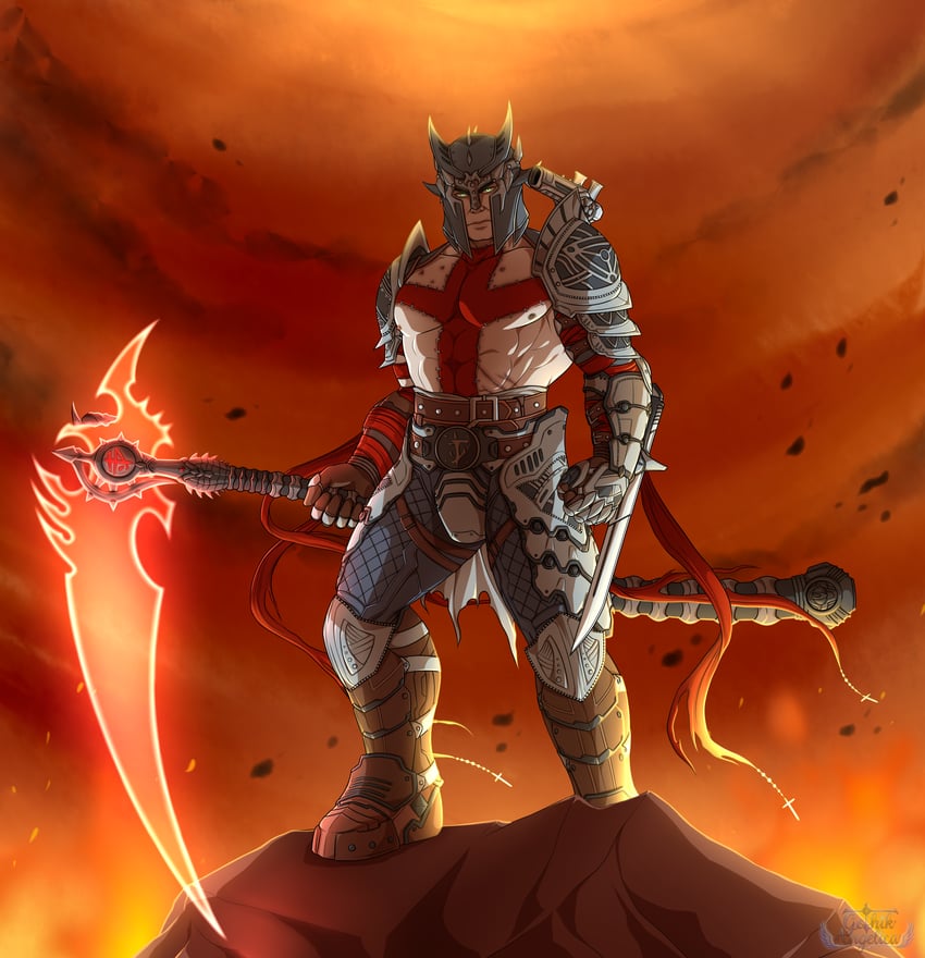doomguy and dante (doom and 2 more) drawn by gothikangelica