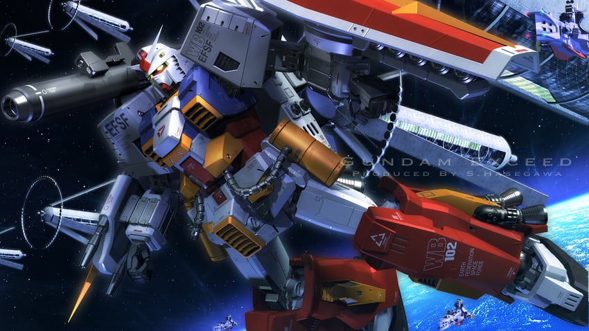 perfect gundam (gundam and 1 more) drawn by s.hasegawa