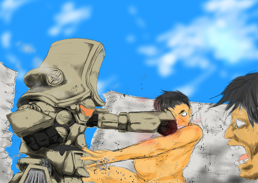 cherno alpha and titan (shingeki no kyojin and 1 more) drawn by barusukye