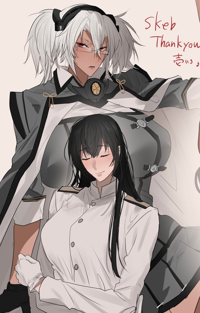 female admiral and musashi (kantai collection) drawn by ichimonme_(ichi)