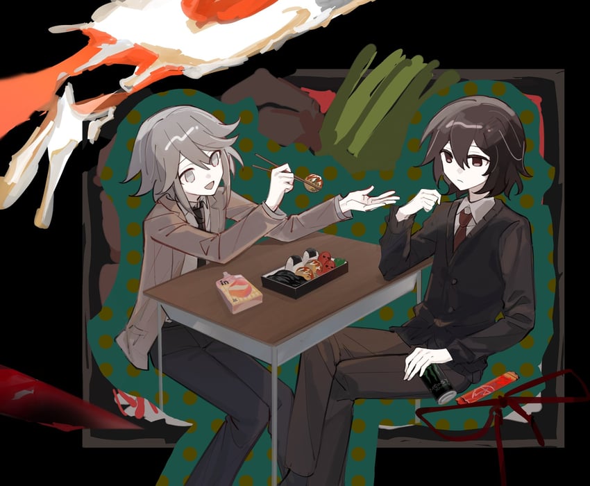 enraku tsubakura and houlen yabusame (len'en) drawn by yoiame