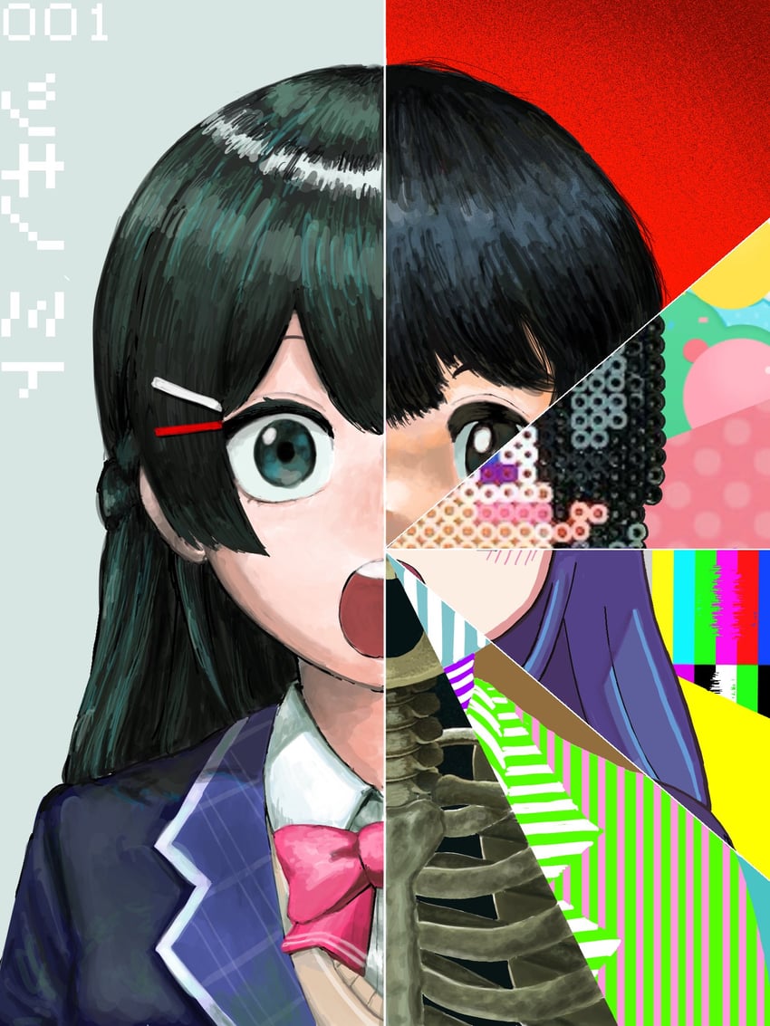 tsukino mito and nazono mito (nijisanji) drawn by hada_(curlyha1r)