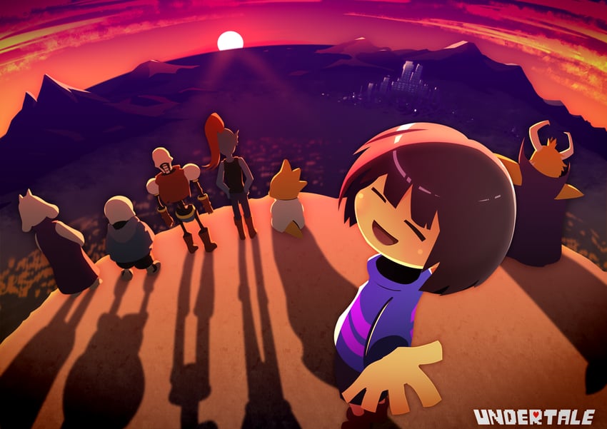 frisk, sans, papyrus, undyne, toriel, and 2 more (undertale) drawn by houten_(dre_a_mer)