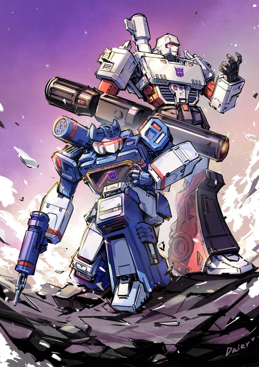 megatron and soundwave (transformers and 1 more) drawn by daier