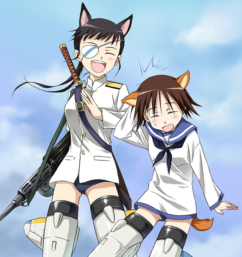 miyafuji yoshika and sakamoto mio (world witches series and 1 more) drawn by agahari