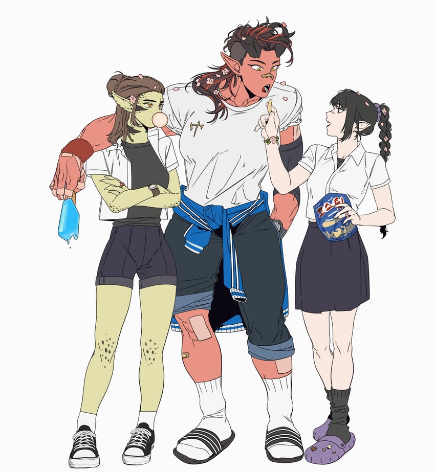 shadowheart, karlach, and lae'zel (dungeons & dragons and 2 more) drawn by l_maria_427