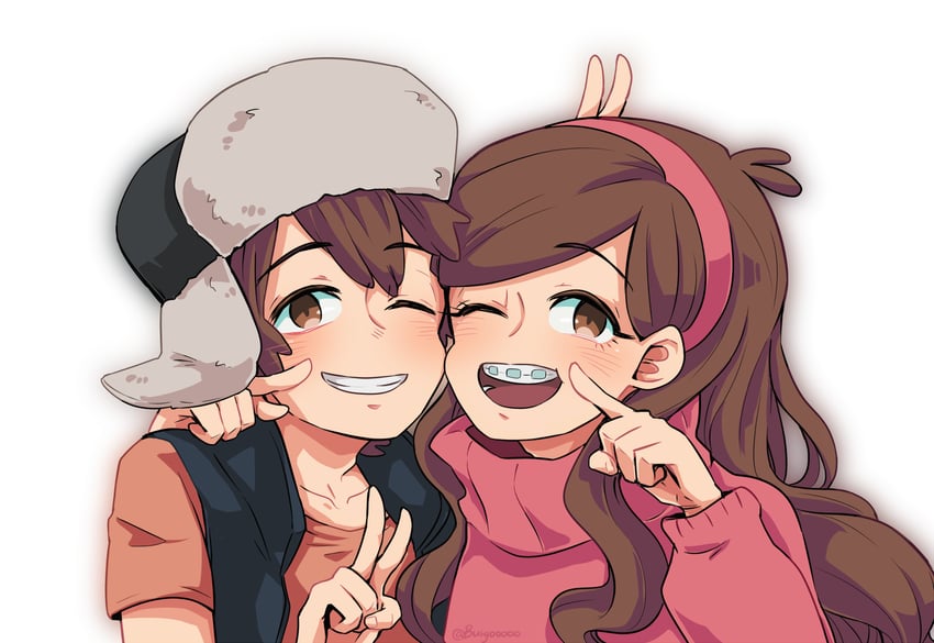 mabel pines and dipper pines (gravity falls) drawn by furyou