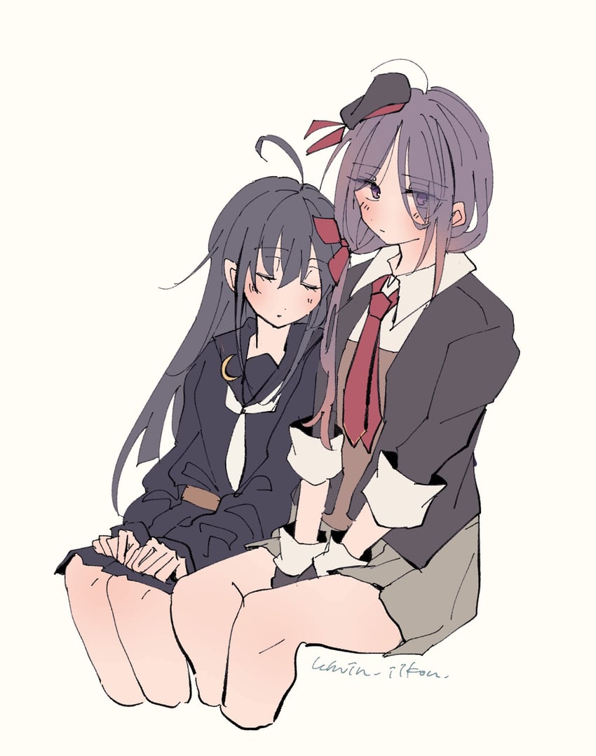 mikazuki and ariake (kantai collection) drawn by samekun_(samekun_s)