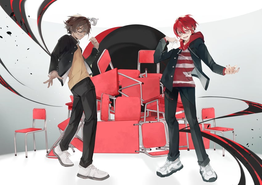xandu and hiraga (vocaloid and 2 more) drawn by bevsnailmail