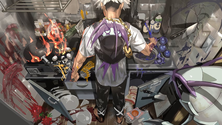 guzma and golisopod (pokemon and 1 more) drawn by comanie