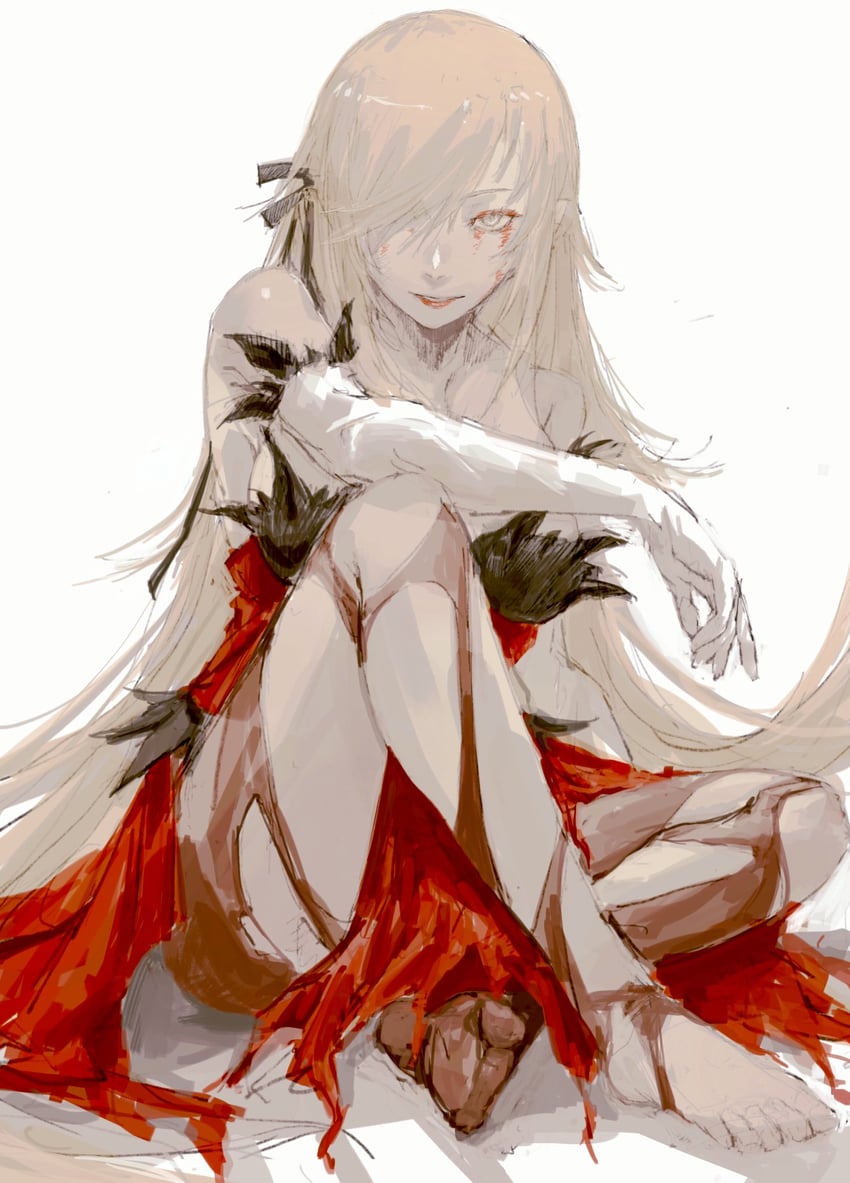 oshino shinobu and kiss-shot acerola-orion heart-under-blade (monogatari) drawn by taki_(a313131333)