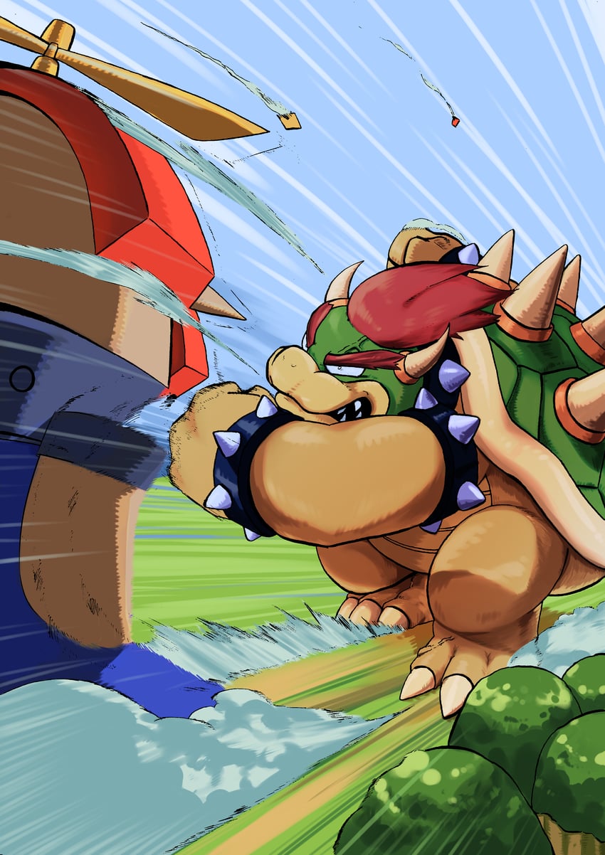 bowser and tower of yikk (mario and 2 more) drawn by ibirujo_rinjo