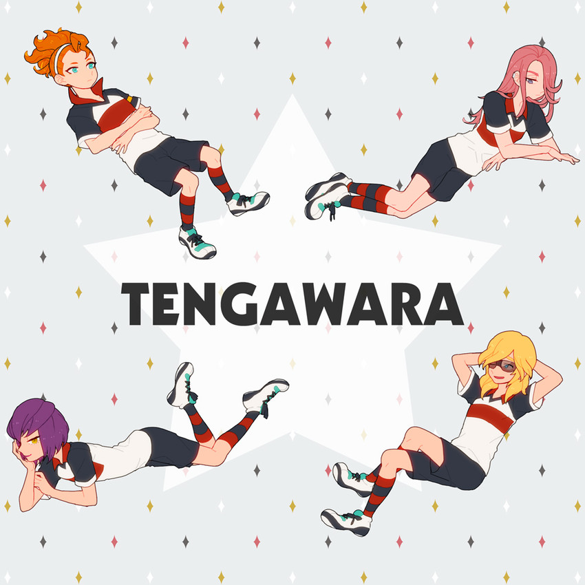 kita ichiban, nishinosora yoichi, hayabusa hideki, and hoshifuru kaguya (inazuma eleven and 1 more) drawn by ebi_itou