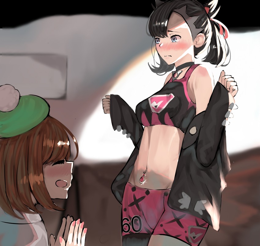 marnie and gloria (pokemon and 1 more) drawn by bakaichisan