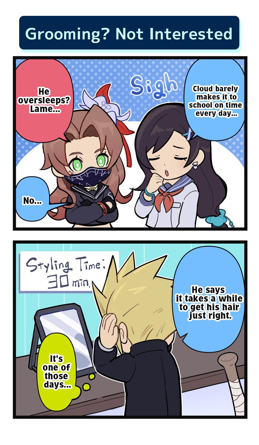 tifa lockhart, cloud strife, and aerith gainsborough (final fantasy and 2 more)
